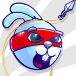 Rabbit Samurai – rope swing hero icon