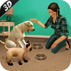 Virtual dog pet cat home adventure family pet game icon