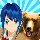 Animal School Simulator. girls and animal life icon