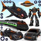 Shark Robot Car Transform Game icon